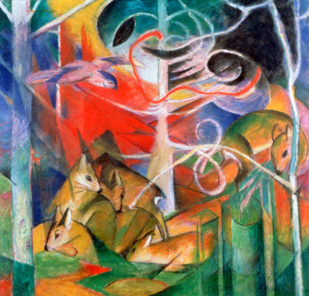 森林中的鹿I》，1911年 作者 弗朗兹·马克（Franz Marc）