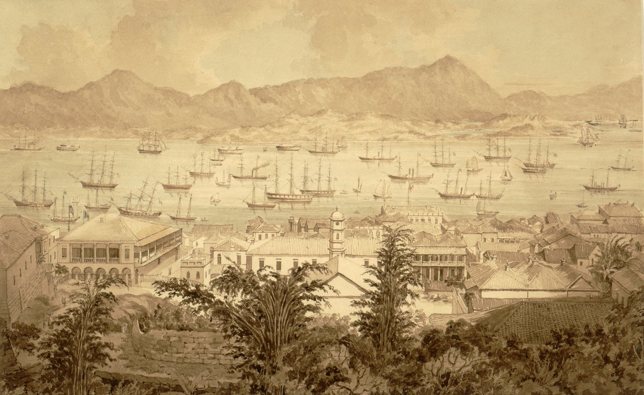 香港港口，1860-70 作者 马尔恰诺·安东尼奥·巴普蒂斯塔