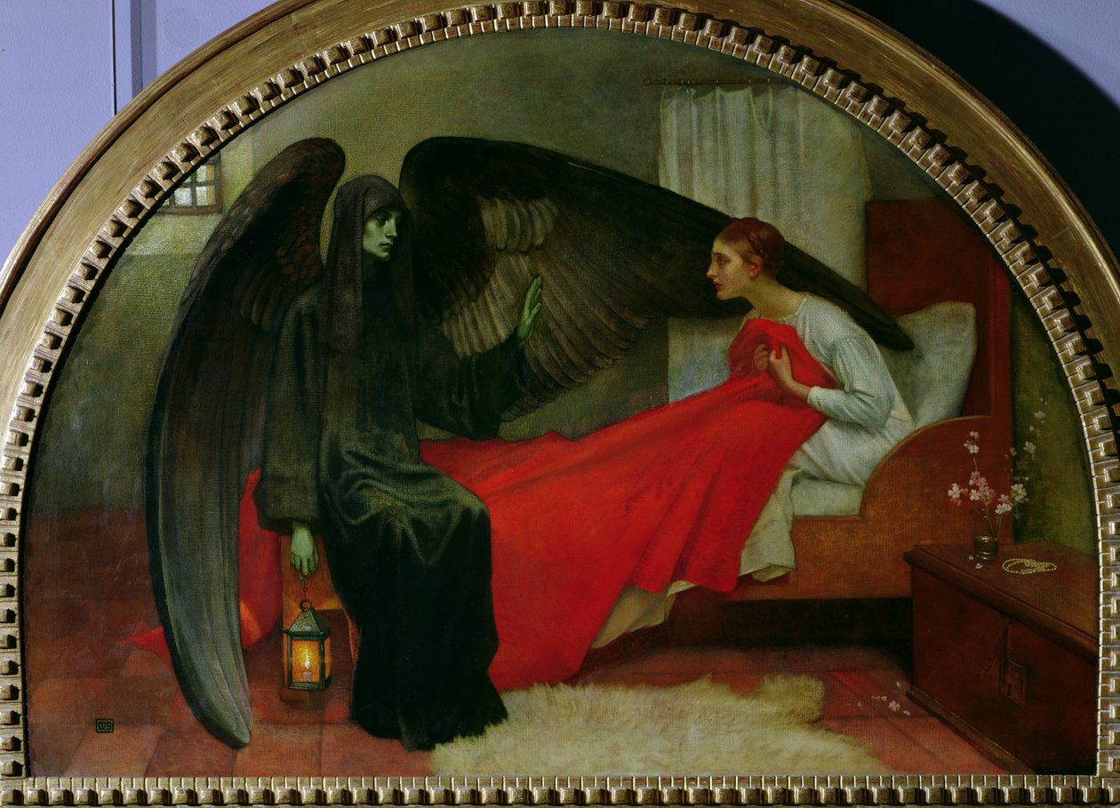 年轻女孩和死亡，c.1900 作者 玛丽安斯托克斯