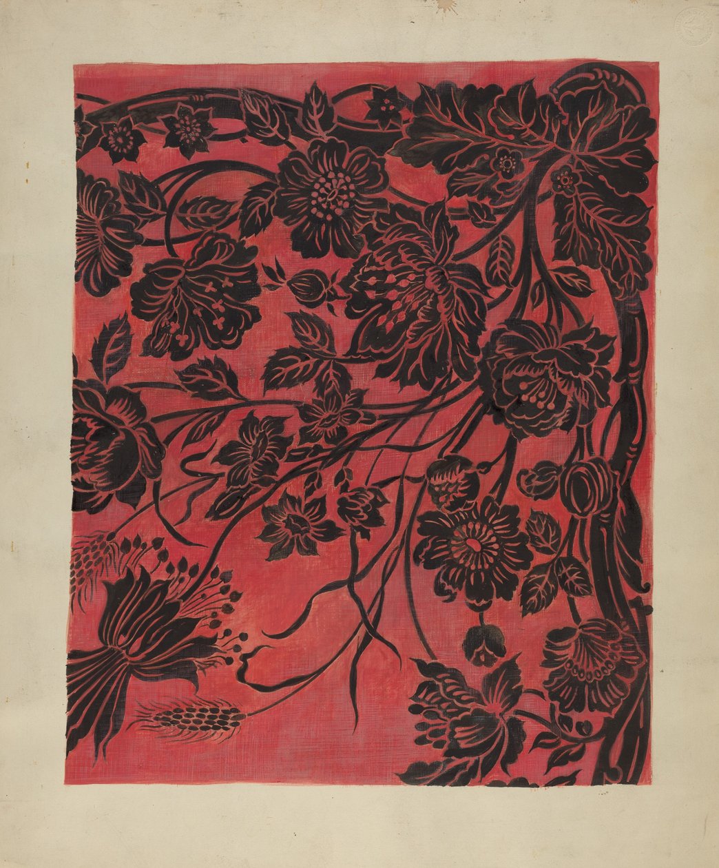 钢印桌罩，约1942年。 作者 玛丽·阿兰