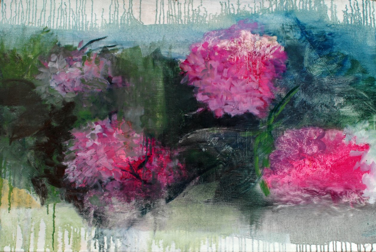 绣球花，2023 年（布面油画） 作者 玛丽娜·法尔科