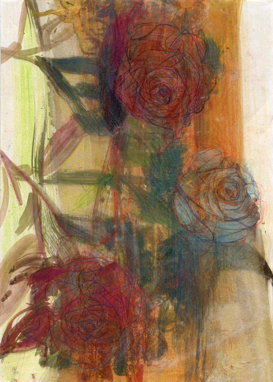 玫瑰，2022 年（纸面油画） 作者 玛丽娜·法尔科