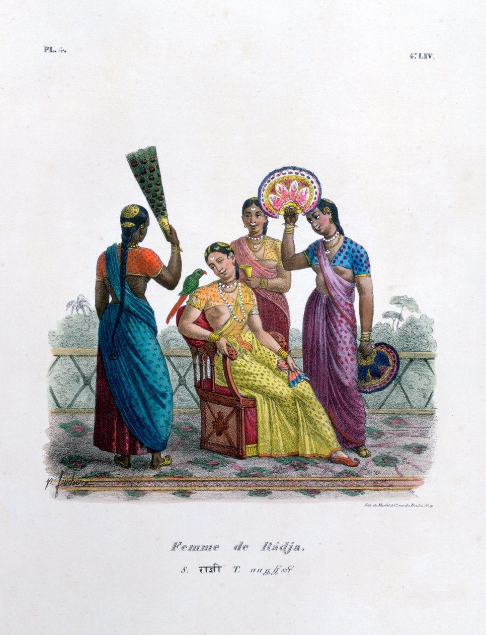 拉惹的妻子，1828年 作者 Marlet et Cie