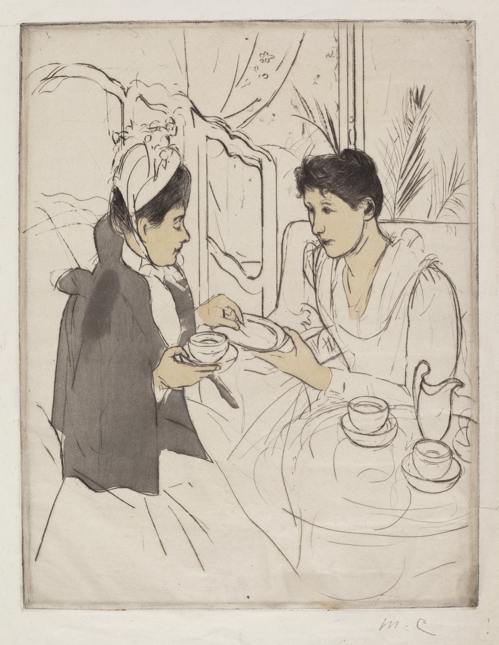 午后茶会，1890-1891。 作者 玛丽·卡萨特