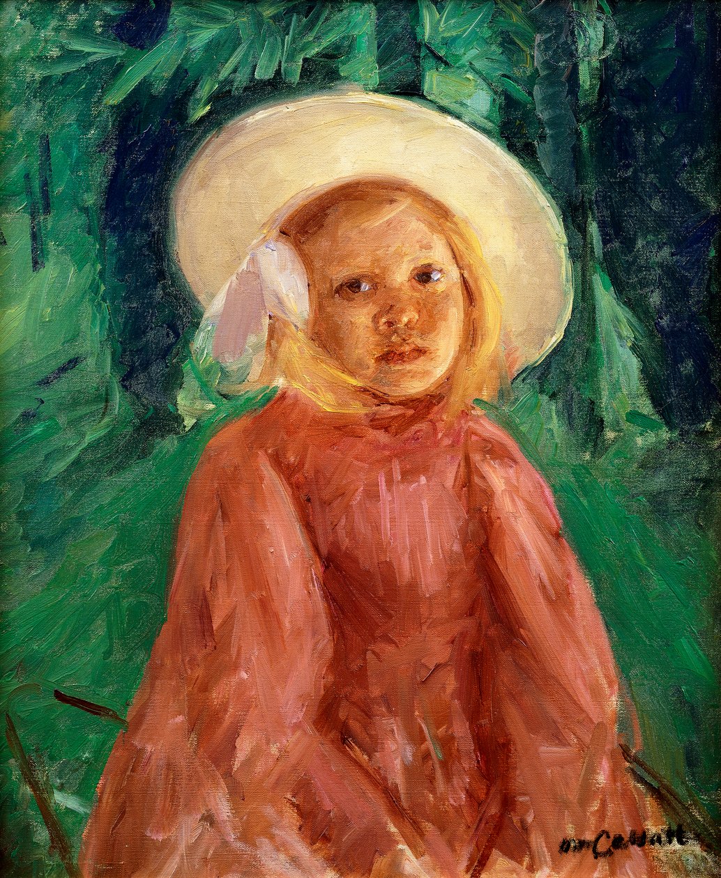 红醋栗连衣裙的小女孩，1912年 作者 玛丽·卡萨特