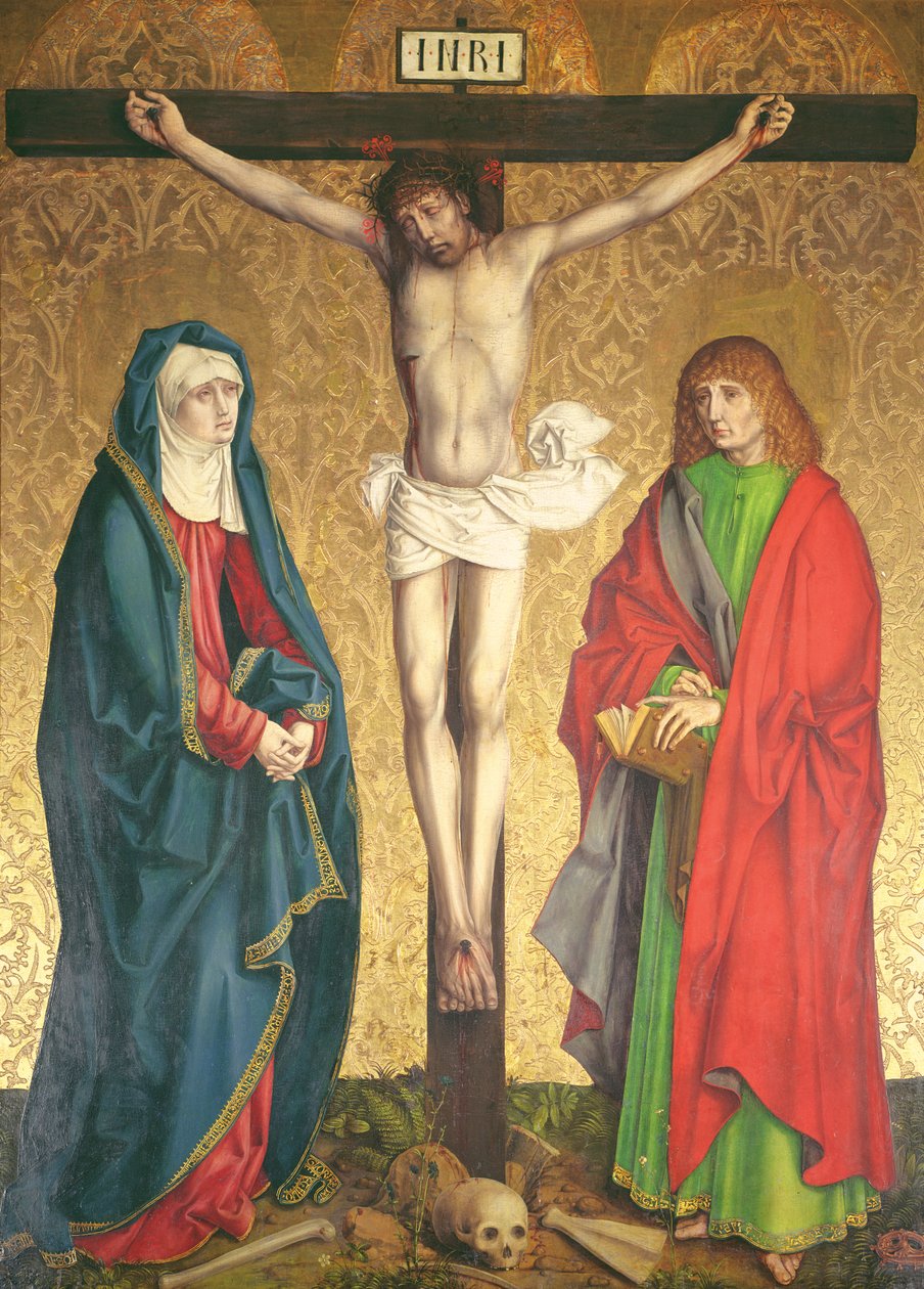 十字架，中央面板从高坛上的retable，1430 作者 康乃馨大师