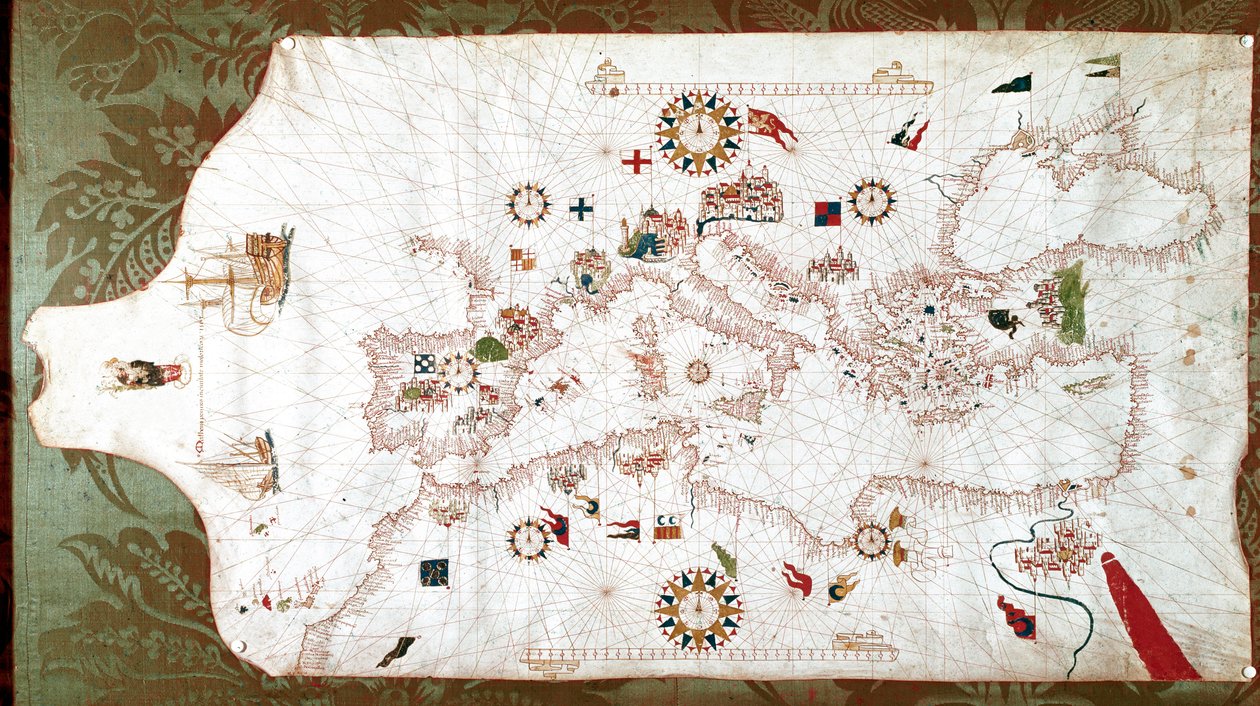 地中海地图 (portolan 作者 Matteo梅子