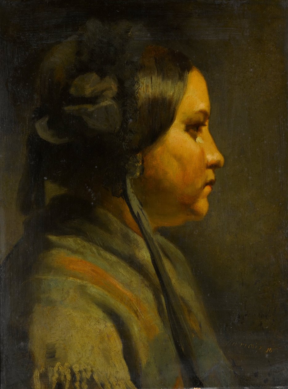 研究一名年轻女子的头像 作者 马蒂斯·马里斯（Matthijs Maris）