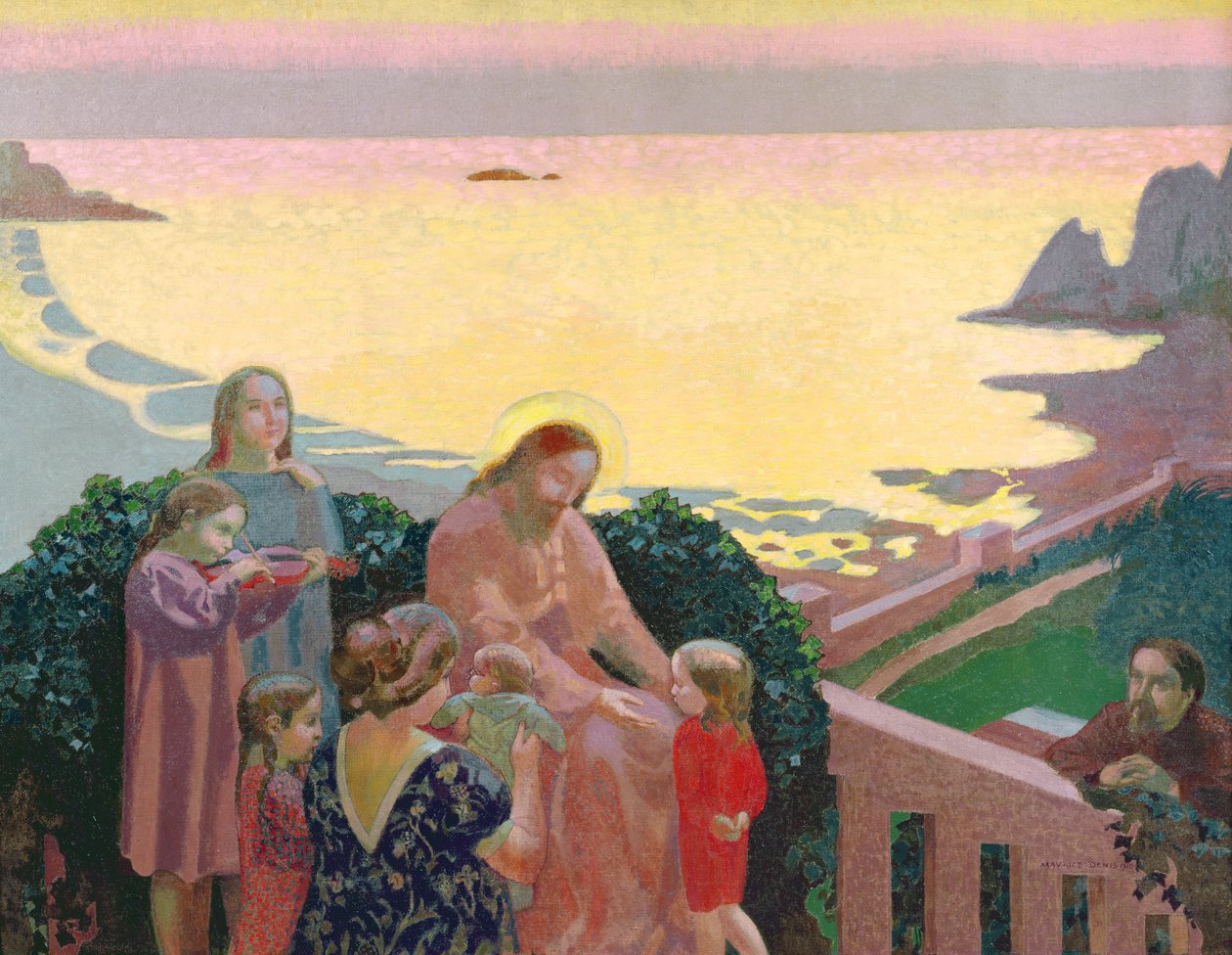 基督与孩子，1910年 作者 莫里斯·丹尼斯（Maurice Denis）