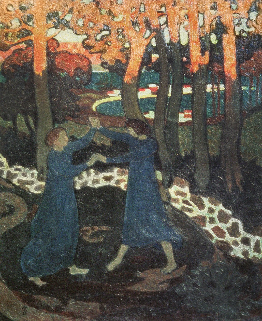 雅各与天使之间的战斗 作者 莫里斯·丹尼斯（Maurice Denis）