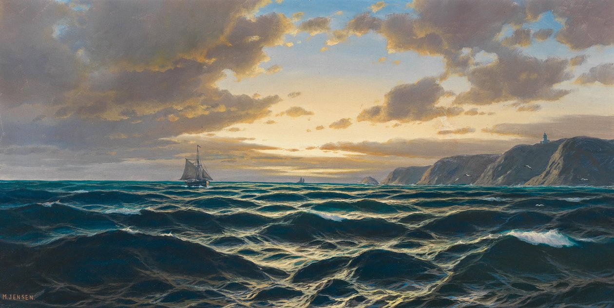 德语：海洋，夕阳西下的海岸 作者 马克斯·詹森