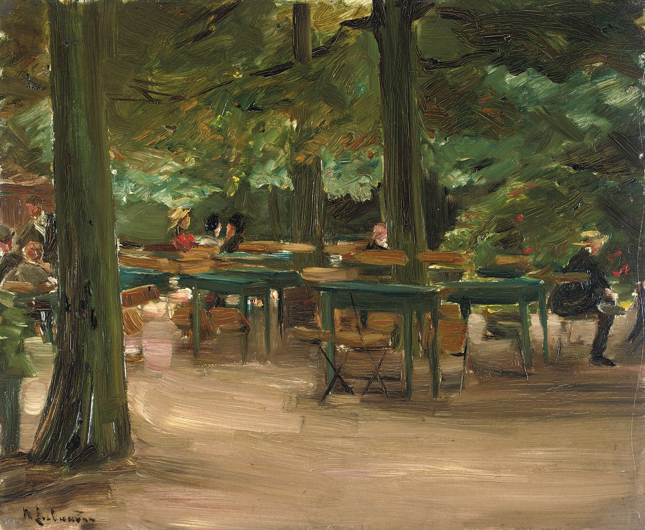 啤酒园，1905年 作者 马克斯·利伯曼