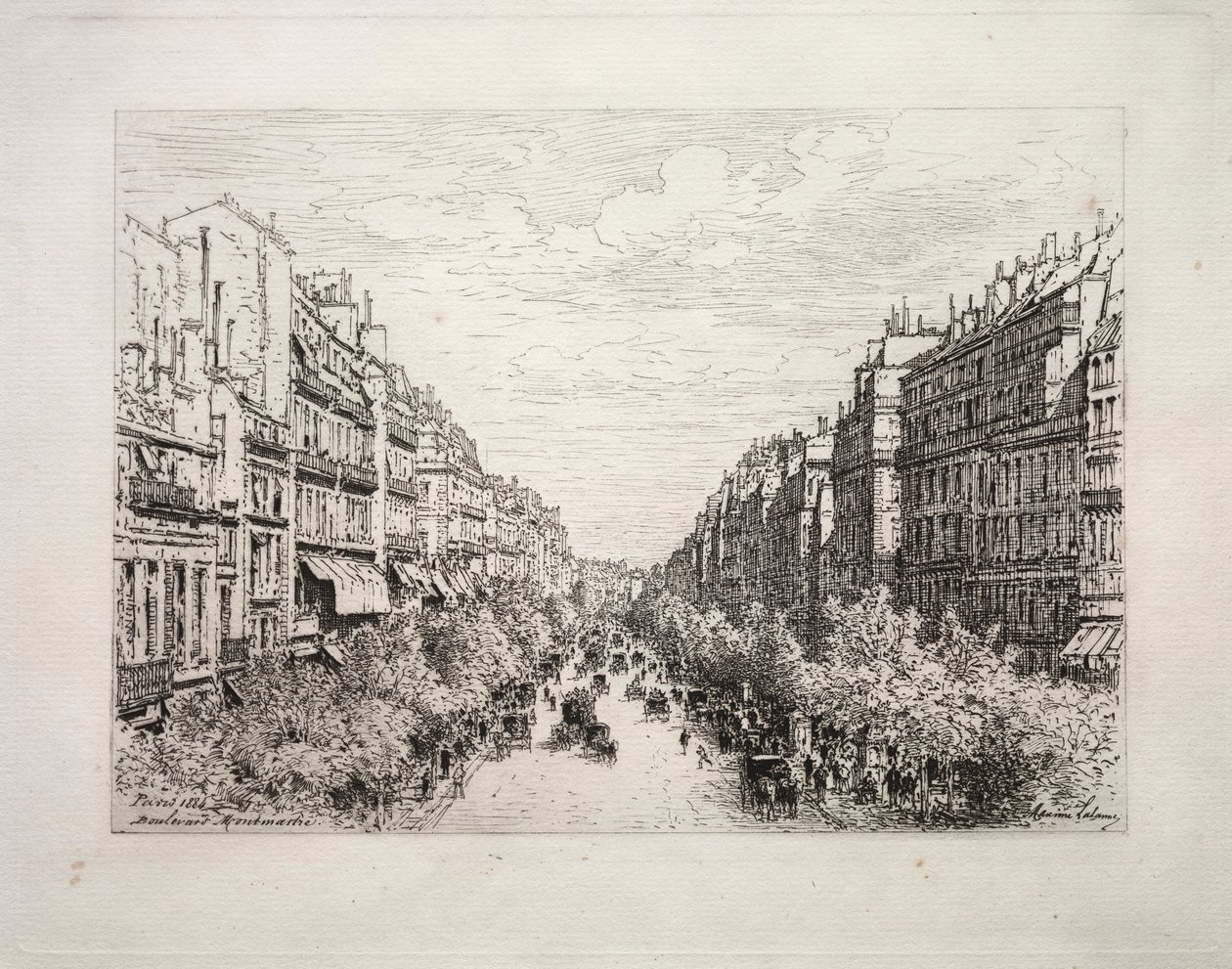 蒙马特大道，1884年。 作者 马克西姆·拉兰（Maxim Lalanne）