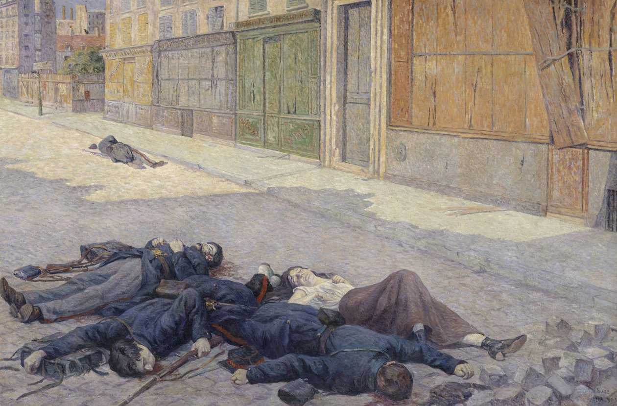 1871年5月在巴黎的一条街 作者 马克西米利安·卢斯（Maximilien Luce）