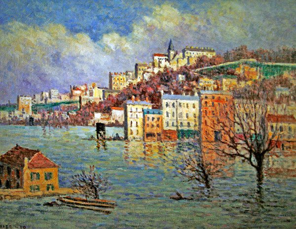 塞夫勒的洪水 作者 马克西米利安·卢斯（Maximilien Luce）