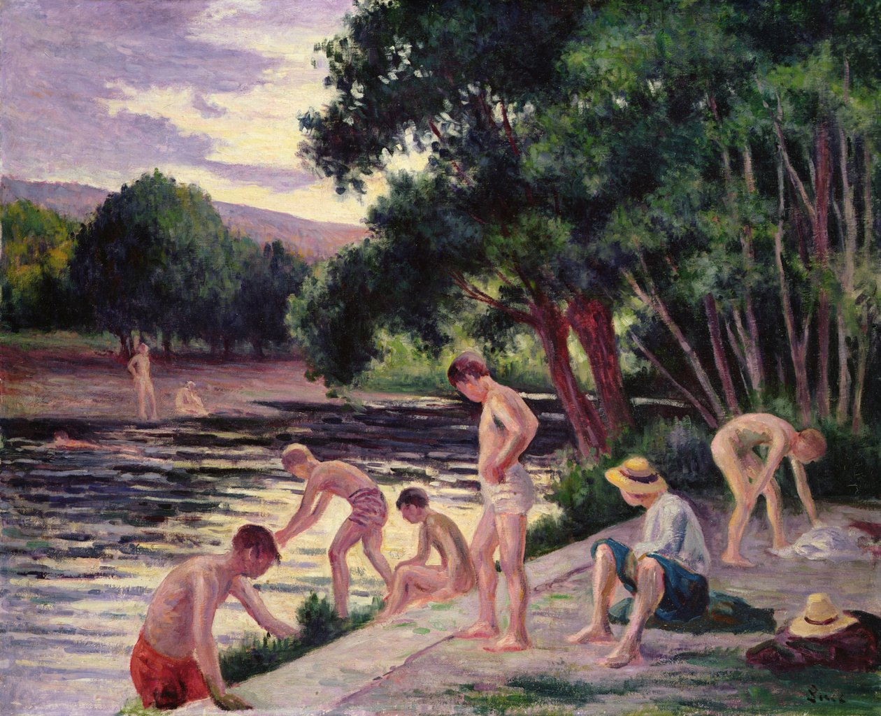 沐浴者 作者 马克西米利安·卢斯（Maximilien Luce）