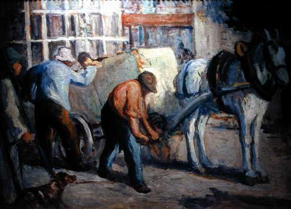 拖车》（布面油画） 作者 马克西米利安·卢斯（Maximilien Luce）