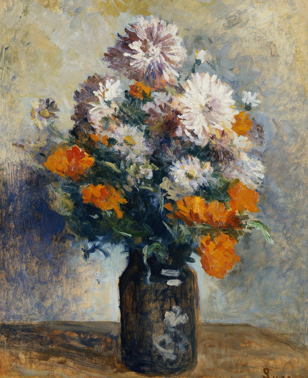 大丽花花瓶 作者 马克西米利安·卢斯（Maximilien Luce）