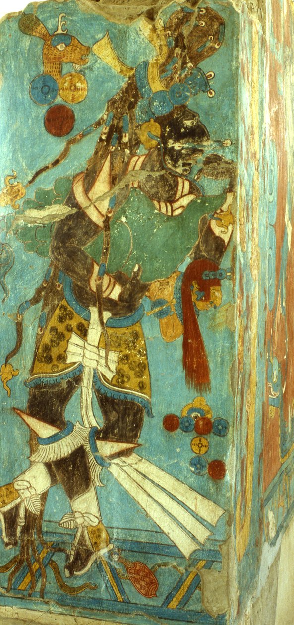 玛雅勋爵在Cacaxtla，经典晚期（壁画） 作者 玛雅人
