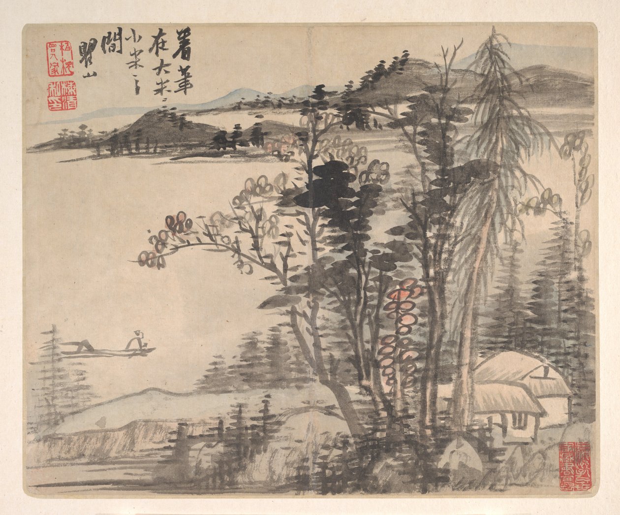 仿效古代大师的风景画，1693年。 作者 梅青