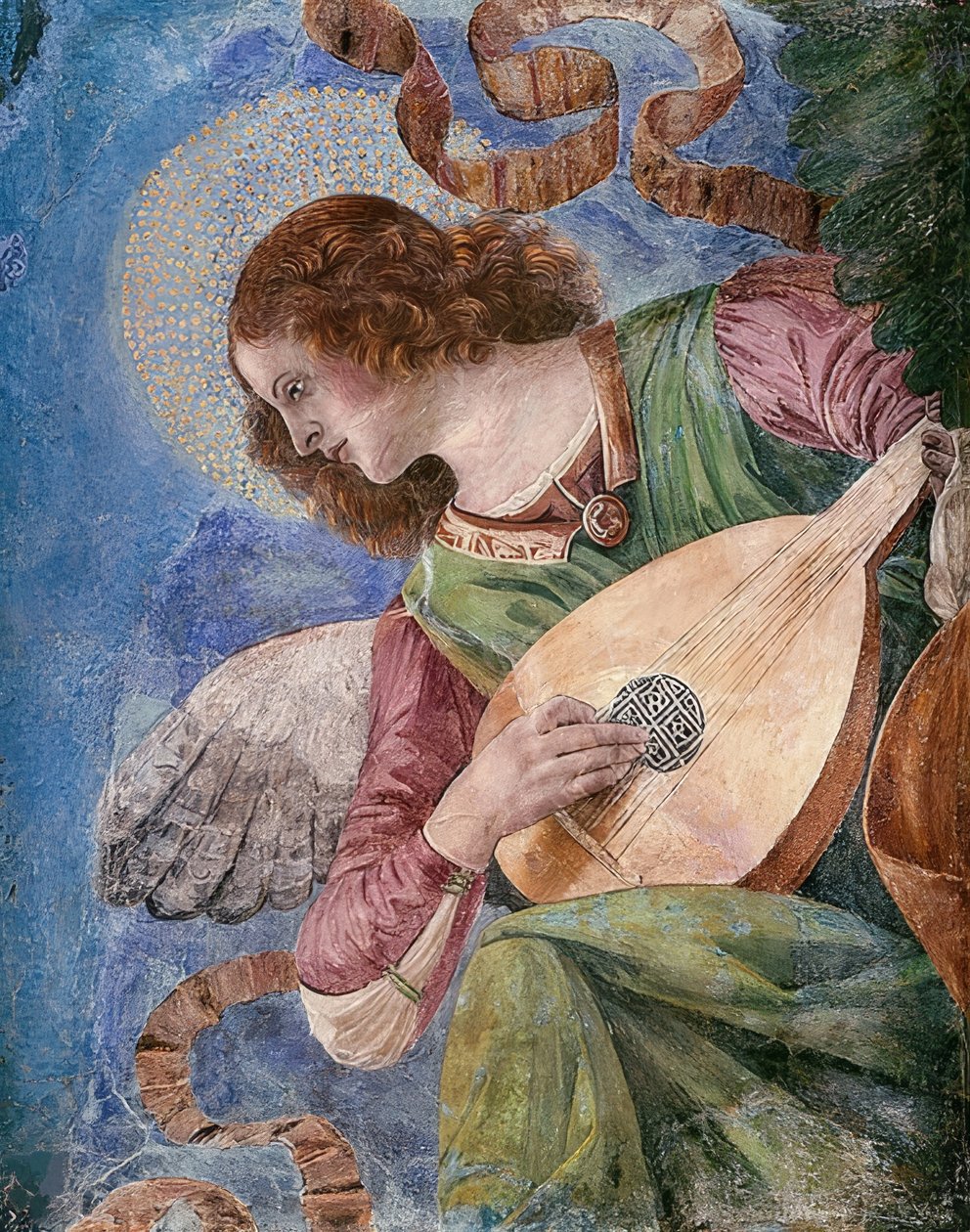 天使在做音乐。约于1480年 作者 Melozzo da Forli