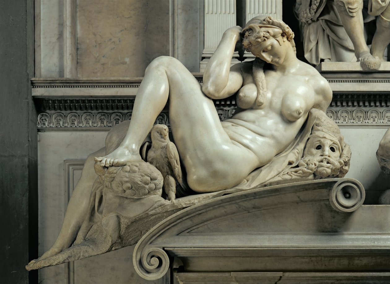 朱利亚诺德梅迪奇墓，夜晚的细节，1520-33大理石 作者 米开朗基罗（Michelangelo Buonarroti）