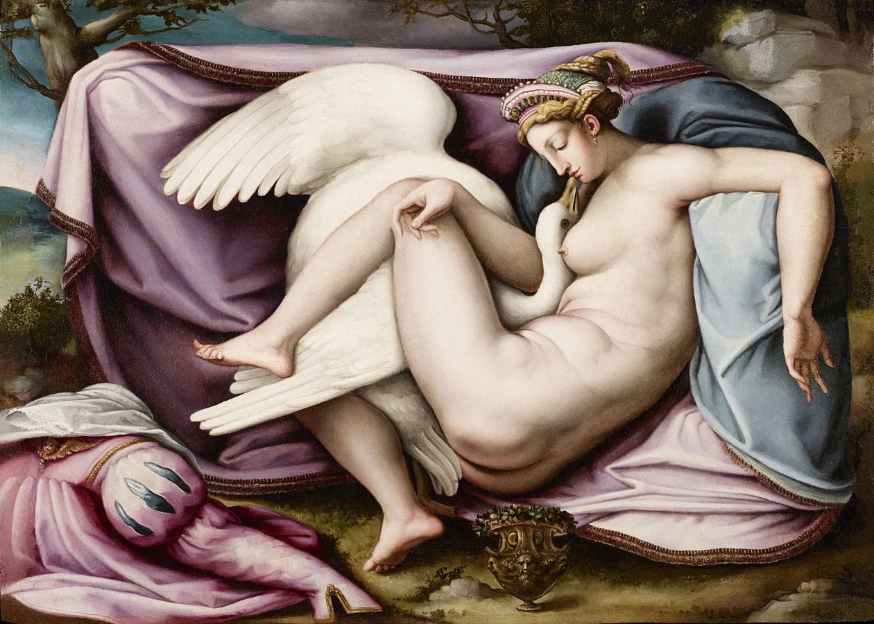 莱达和天鹅 作者 米开朗基罗（Michelangelo Buonarroti）