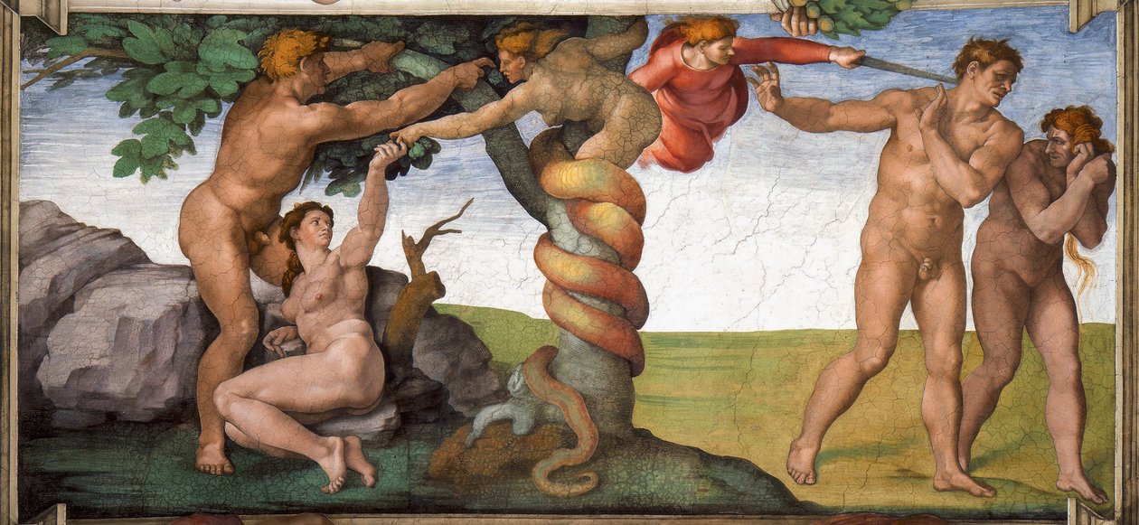 被逐出乐园 作者 米开朗基罗（Michelangelo Buonarroti）