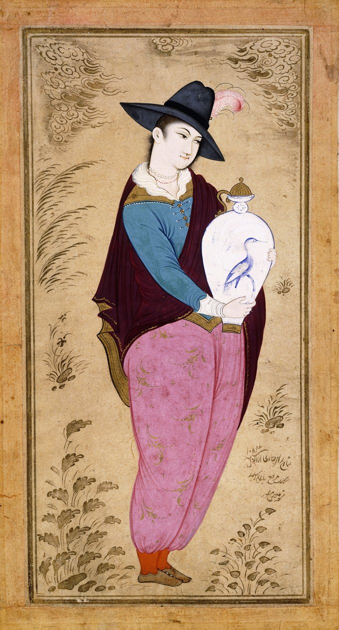 欧洲青年肖像，1673年 作者 穆因·穆萨维维尔（Muin Musavvir）