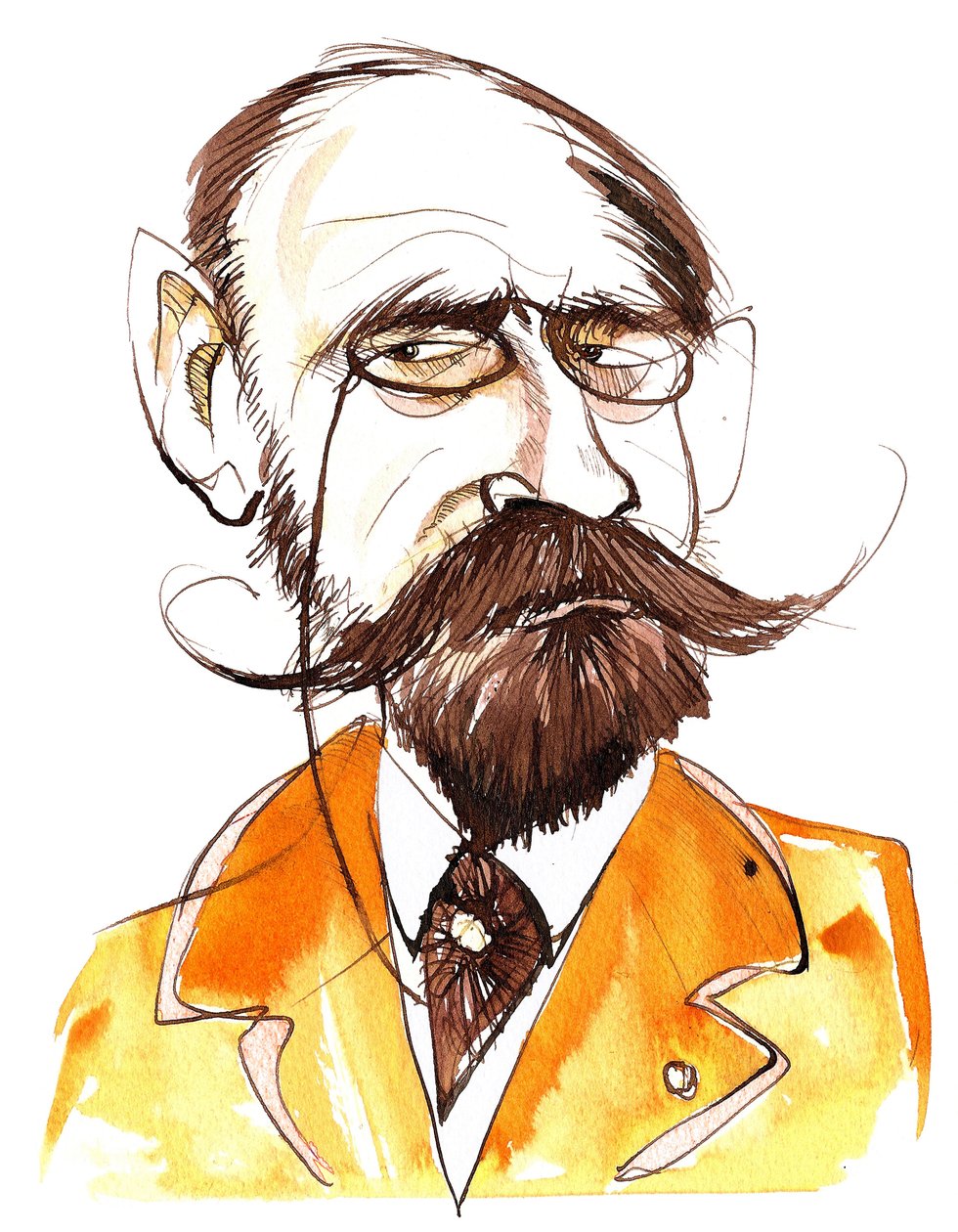 法国小说家Emile Zola（1840-1902）;漫画 作者 尼尔·奥斯本