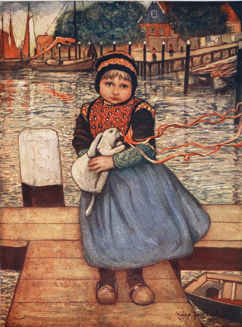 一只兔子的女孩，1904年 作者 尼科·容曼