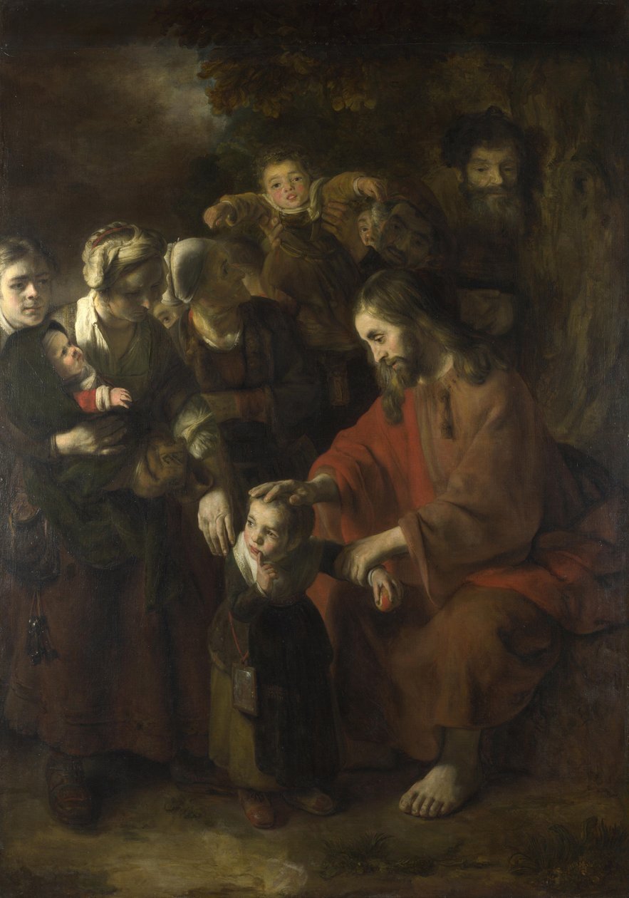 基督祝福儿童，1652年 作者 尼古拉斯·梅斯（Nicolaes Maes）