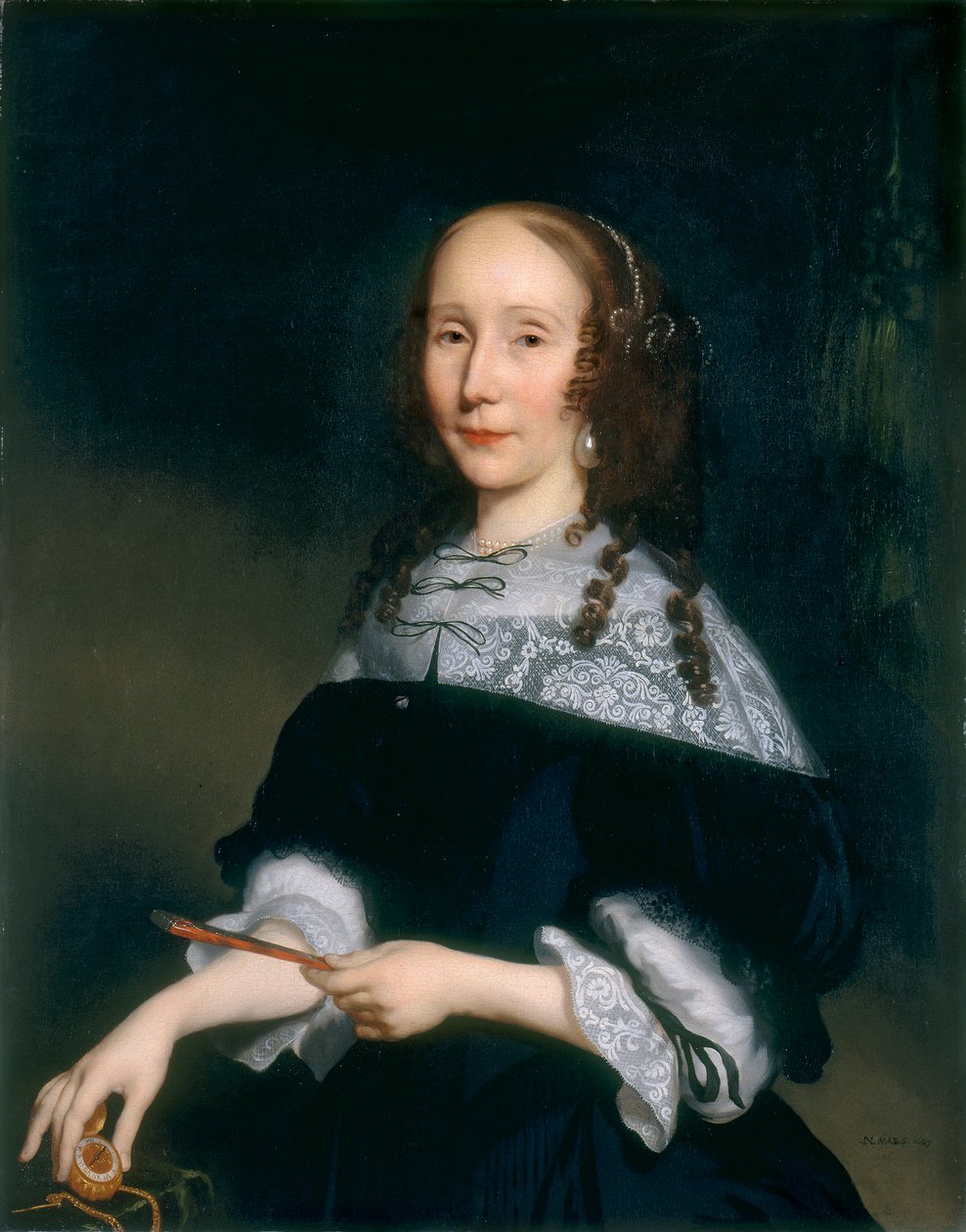 一位女士的肖像 作者 尼古拉斯·梅斯（Nicolaes Maes）