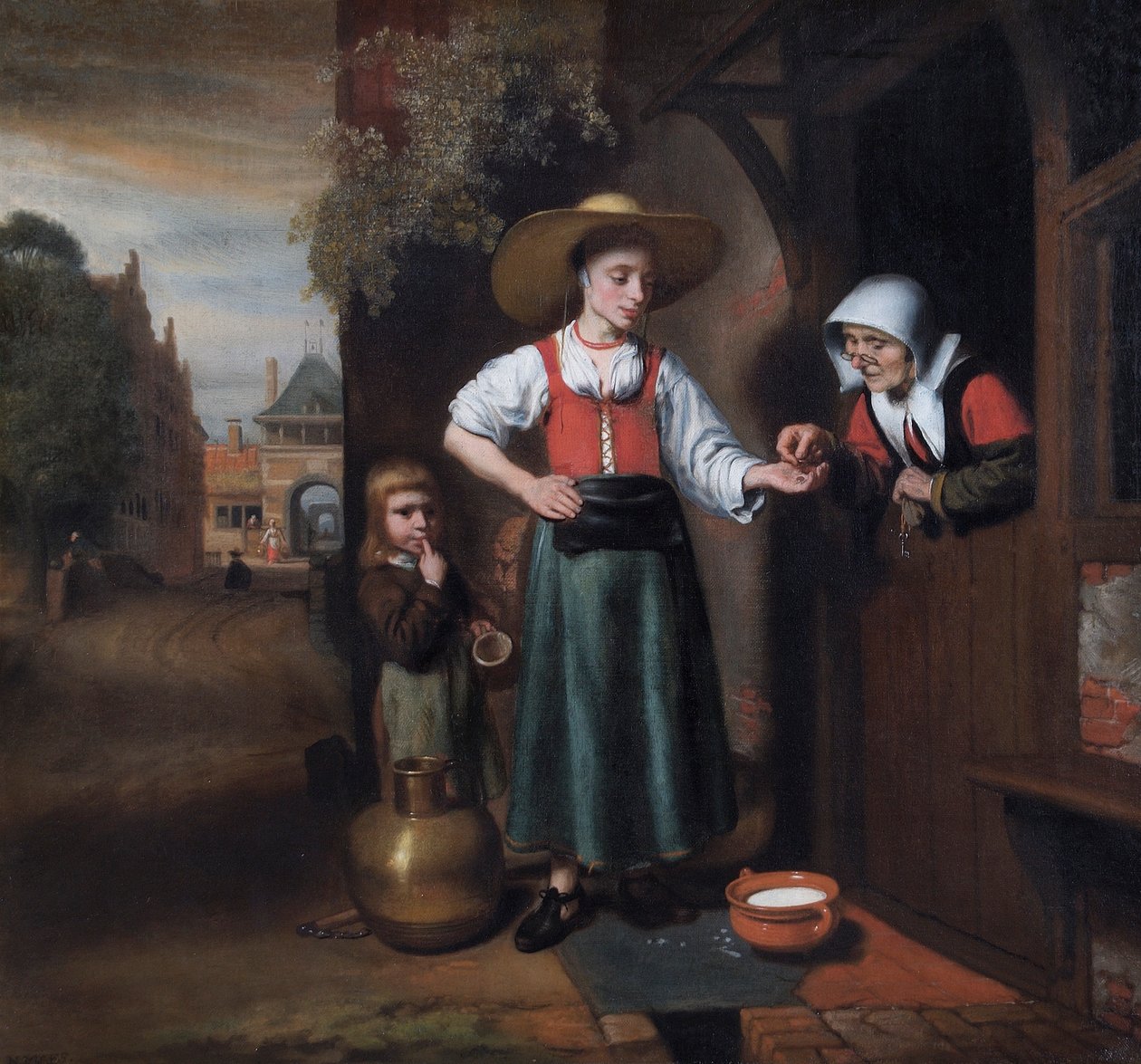 奶妈》，1655-1659年 作者 尼古拉斯·梅斯（Nicolaes Maes）
