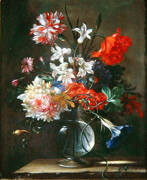 在玻璃花瓶的花 作者 尼古拉斯·鲍德森（Nicolas Baudesson）