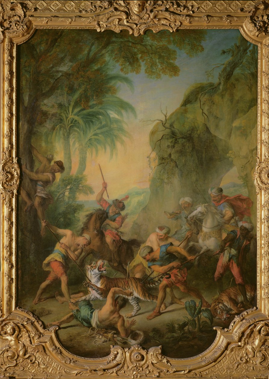 老虎亨特，1736年 作者 尼古拉斯·兰克里特（Nicolas Lancret）