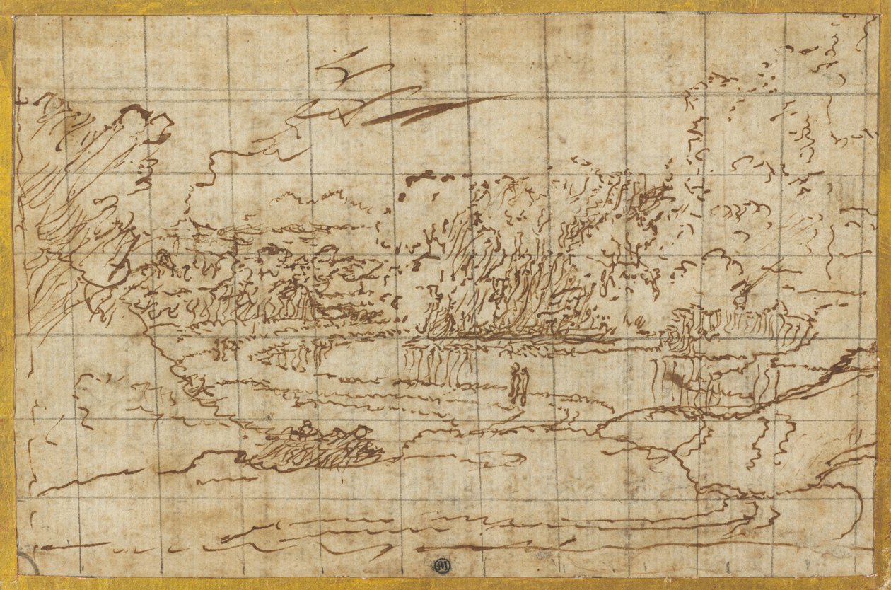 沿着蜿蜒河流的道路 作者 尼古拉斯·普桑（Nicolas Poussin）