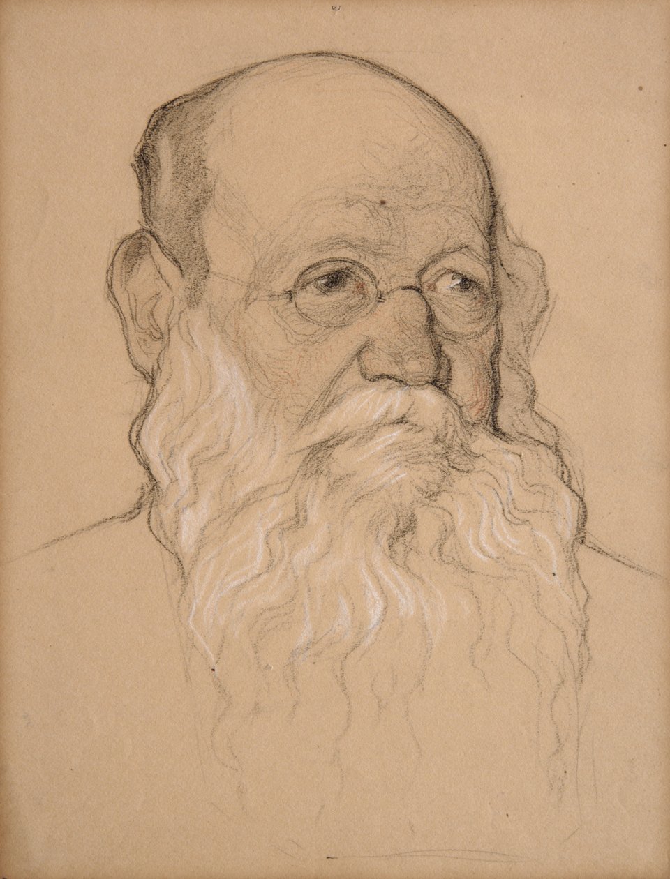 Piotr Kropotkin，1920-21（粉笔在纸上） 作者 尼古拉1873 1932安德烈耶夫