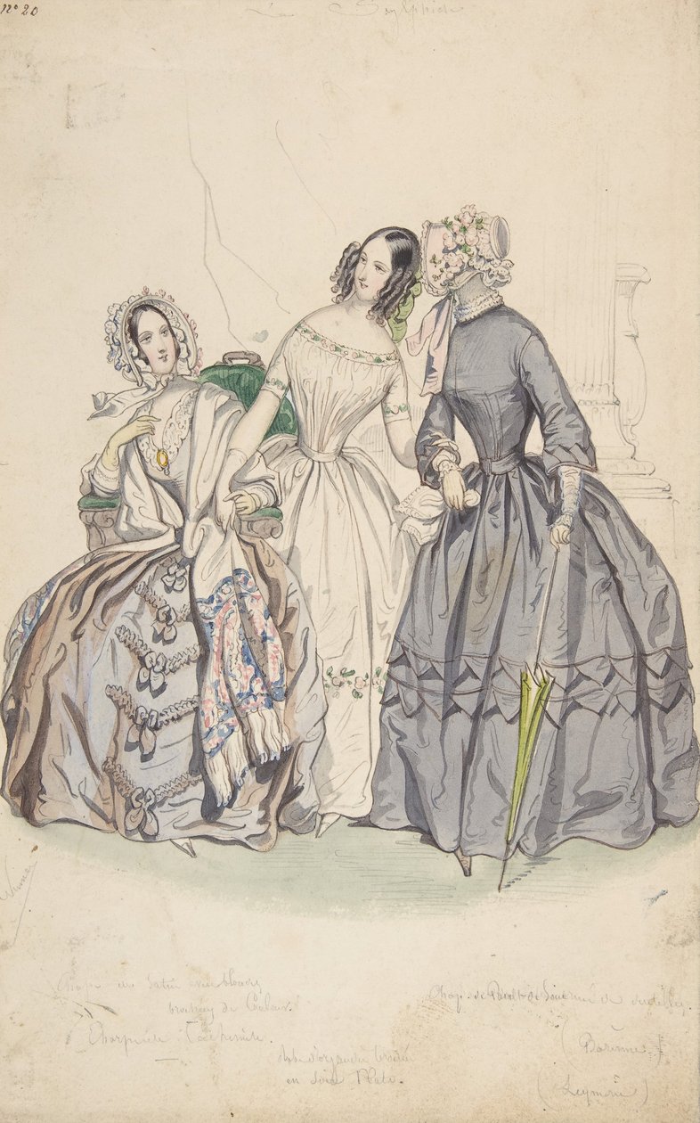 服装设计，1836-37。 作者 努马·巴萨吉特