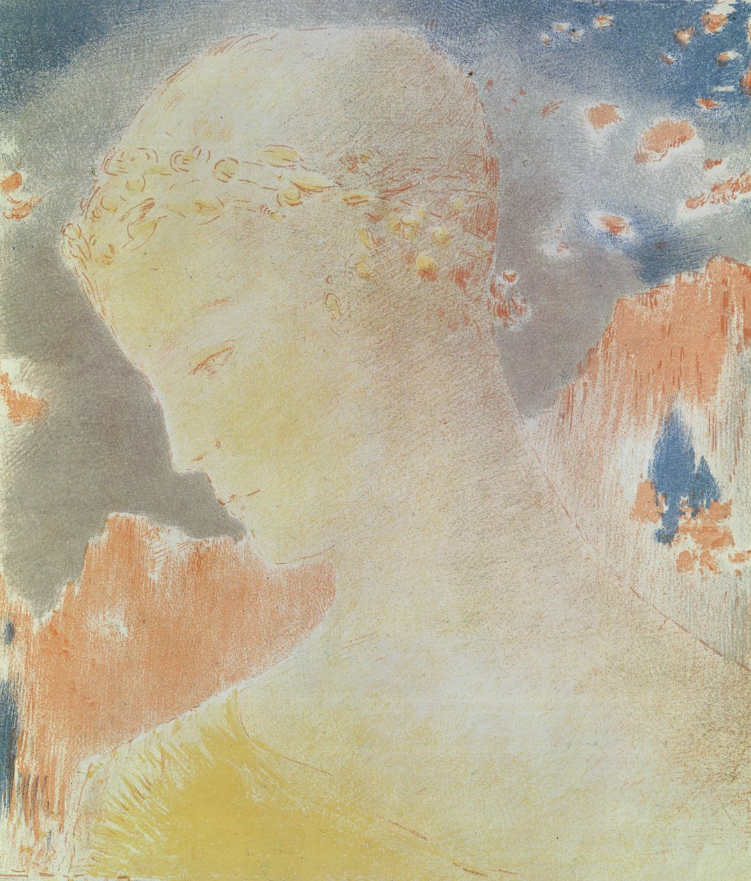 Béatrice，1897年（纸上石版画） 作者 奥迪隆·雷顿（Odilon Redon）