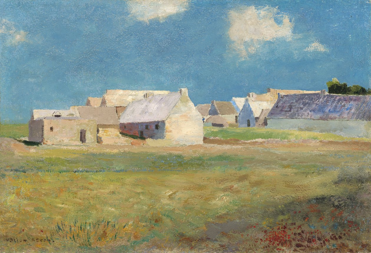 布列塔尼村，1890年 作者 奥迪隆·雷顿（Odilon Redon）