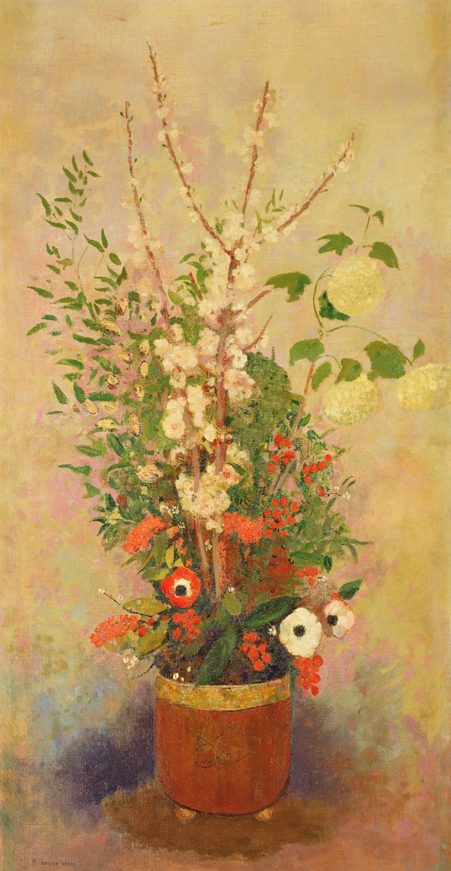 鲜花，c.1905-6 作者 奥迪隆·雷顿（Odilon Redon）