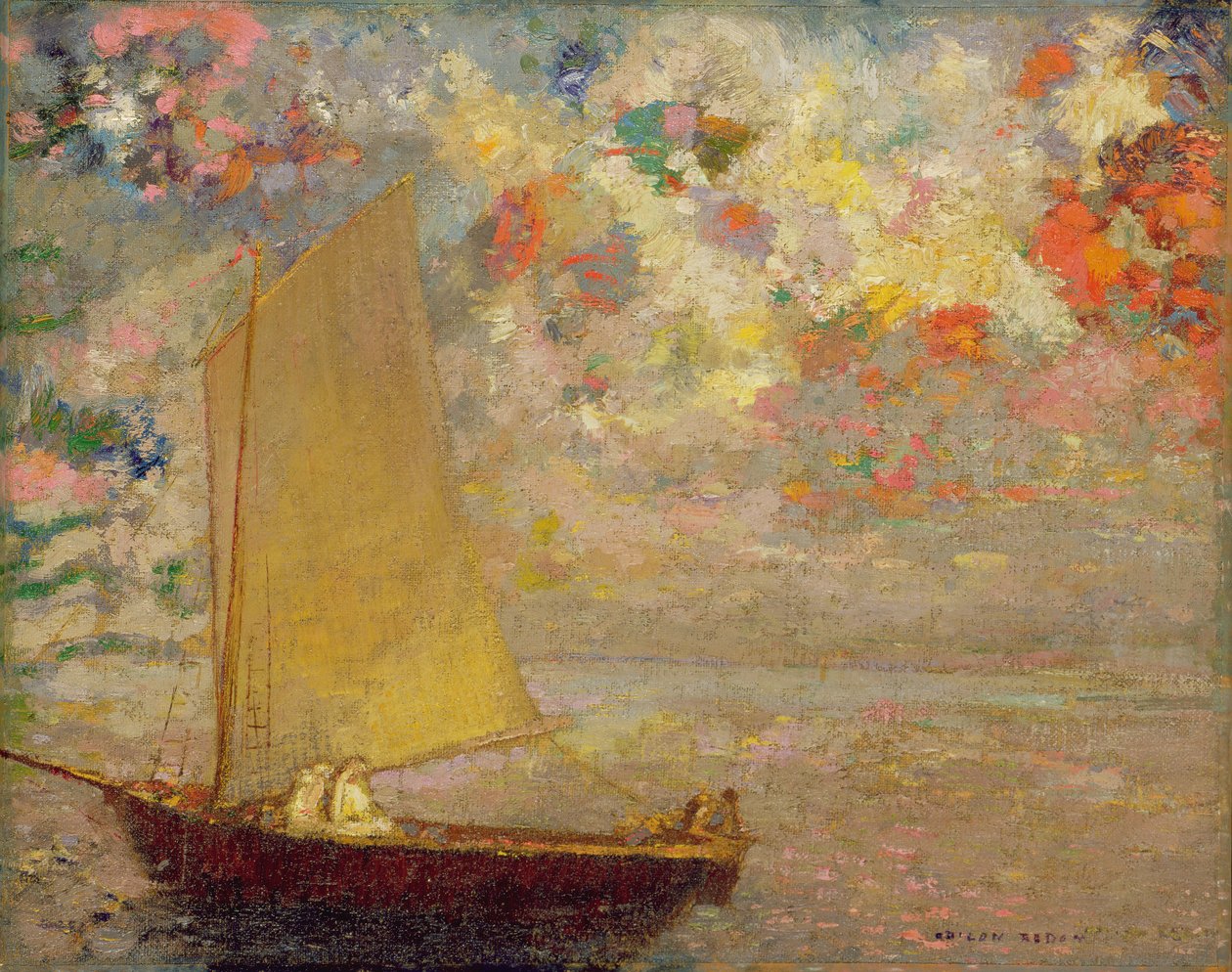 帆船，1905年 作者 奥迪隆·雷顿（Odilon Redon）