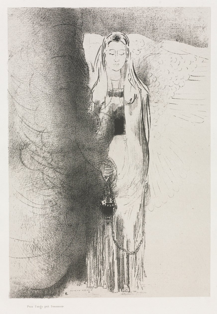 天使取走了香炉 作者 奥迪隆·雷顿（Odilon Redon）