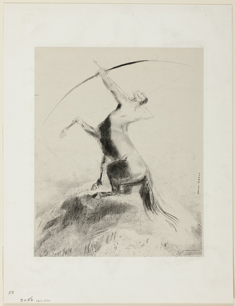 半人马瞄准云层 作者 奥迪隆·雷顿（Odilon Redon）