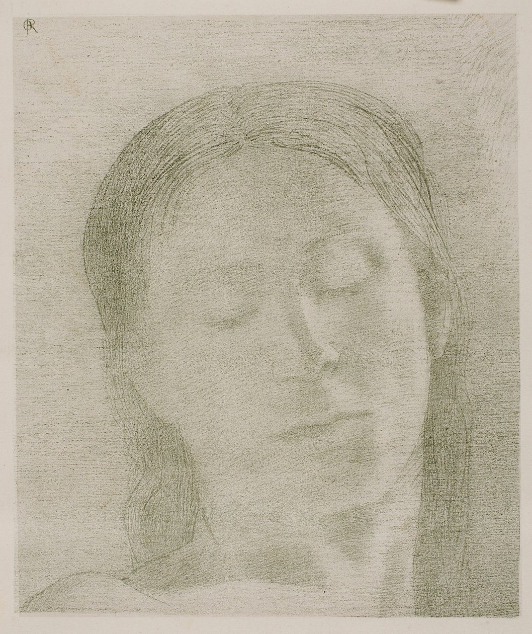 闭眼 作者 奥迪隆·雷顿（Odilon Redon）