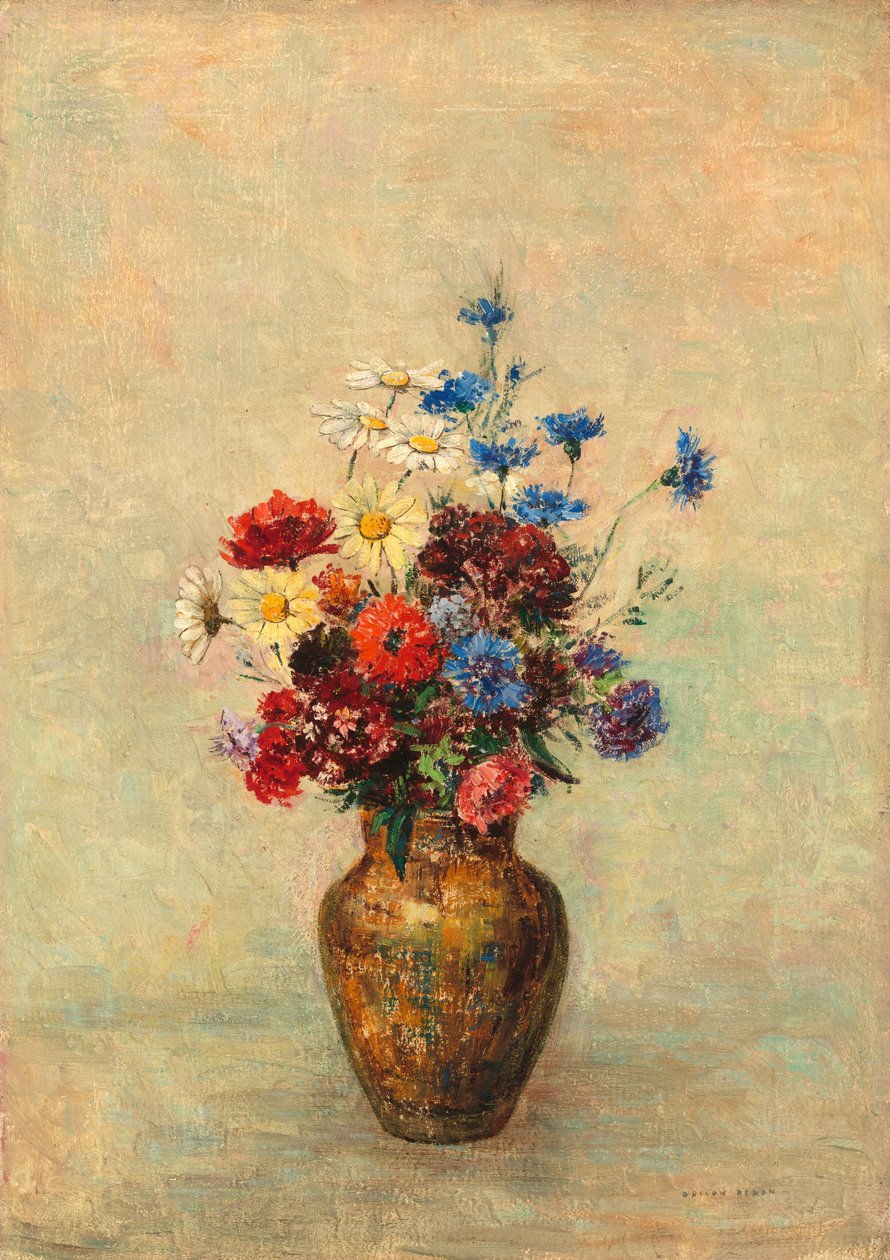 花瓶里的花 作者 奥迪隆·雷顿（Odilon Redon）