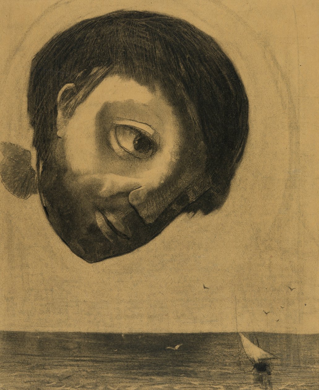 水域守护者精神，1878年 作者 奥迪隆·雷顿（Odilon Redon）