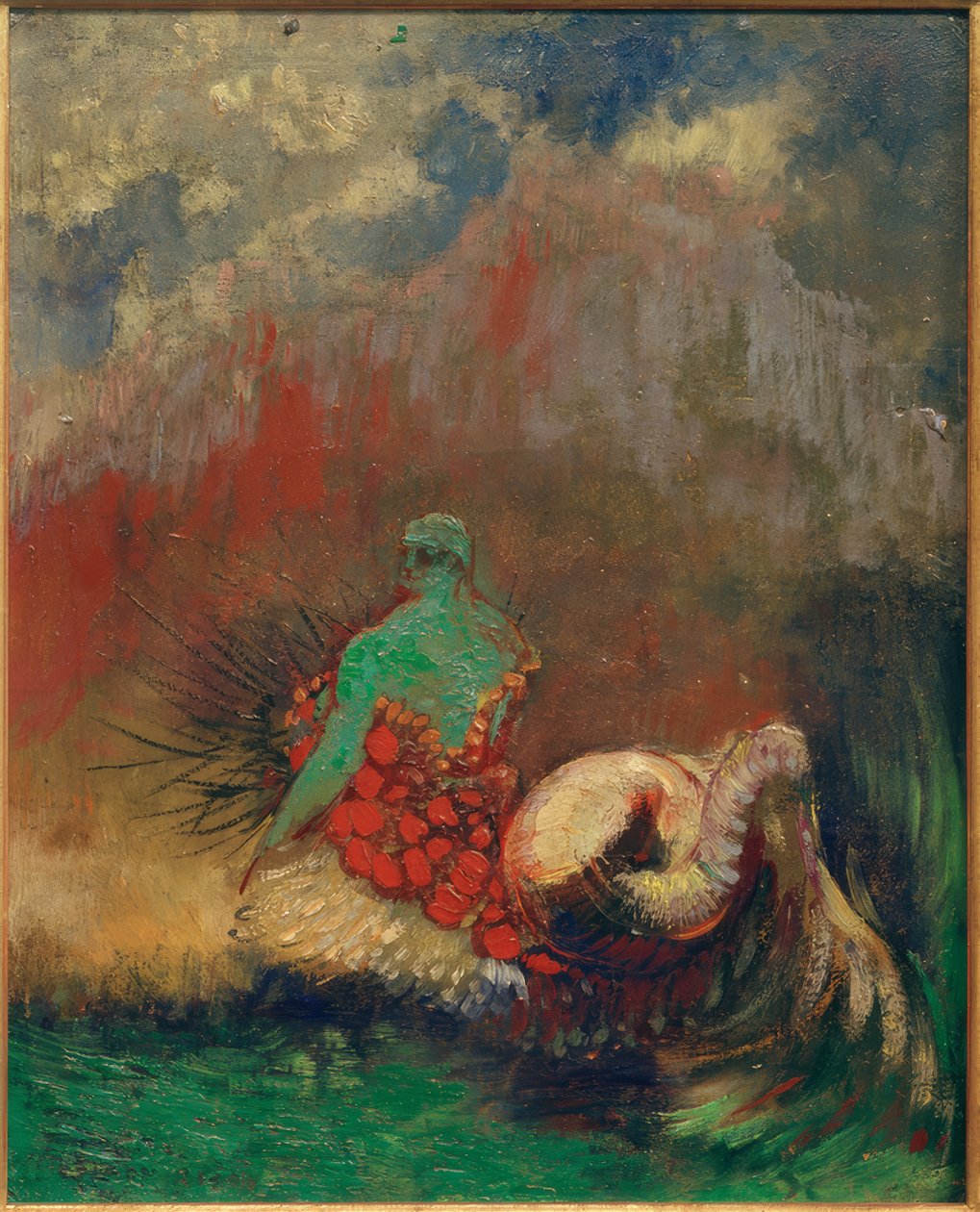 海妖》(La Sirène) 作者 奥迪隆·雷顿（Odilon Redon）