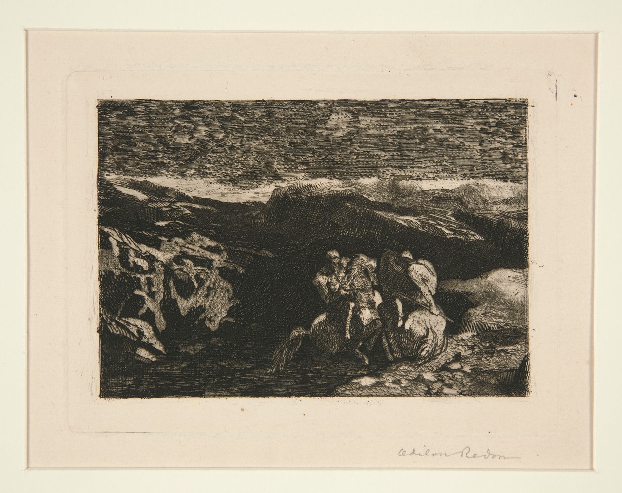 战斗中的骑士 作者 奥迪隆·雷顿（Odilon Redon）